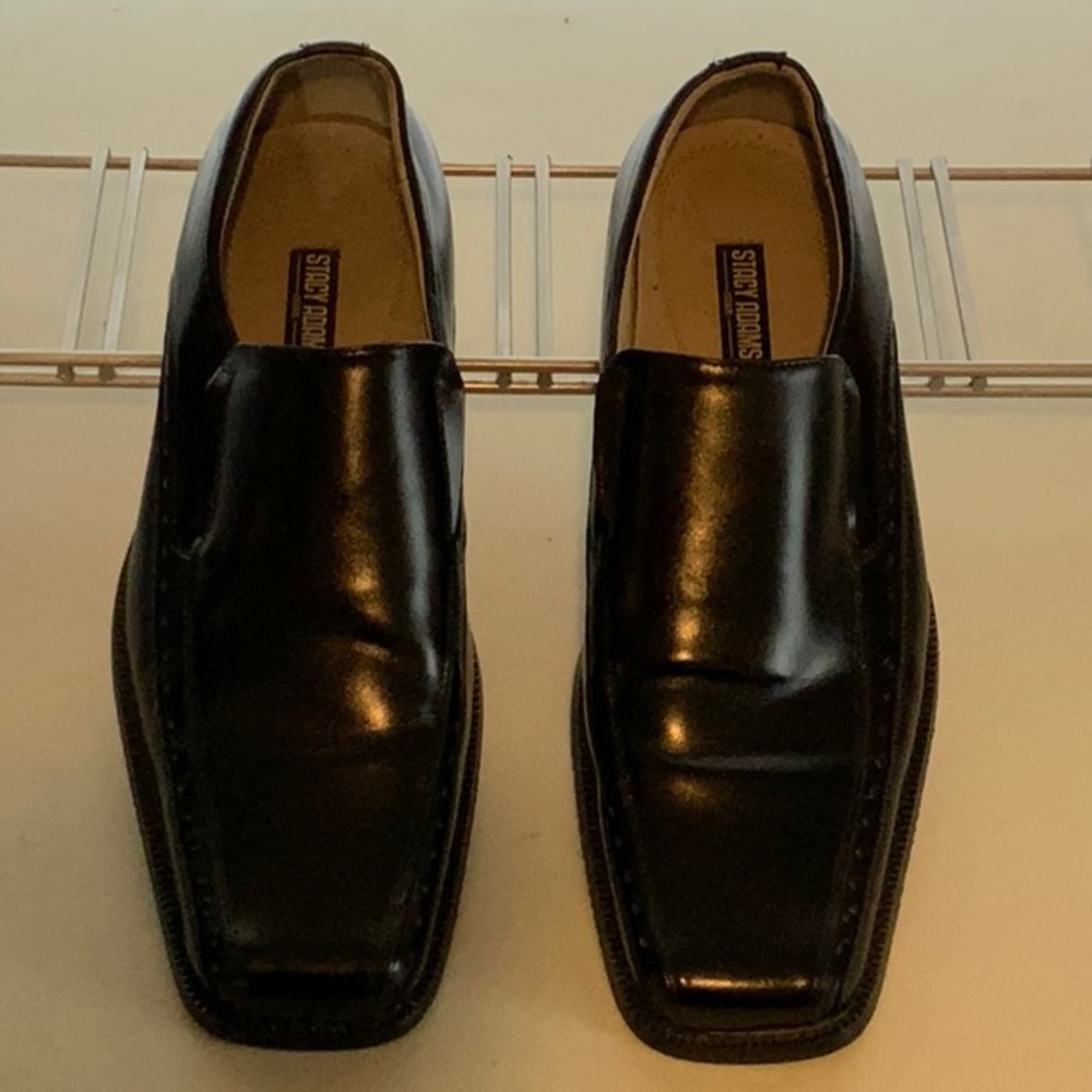 Mens Stacy Adams Black Leather Slip On Dress Shoes